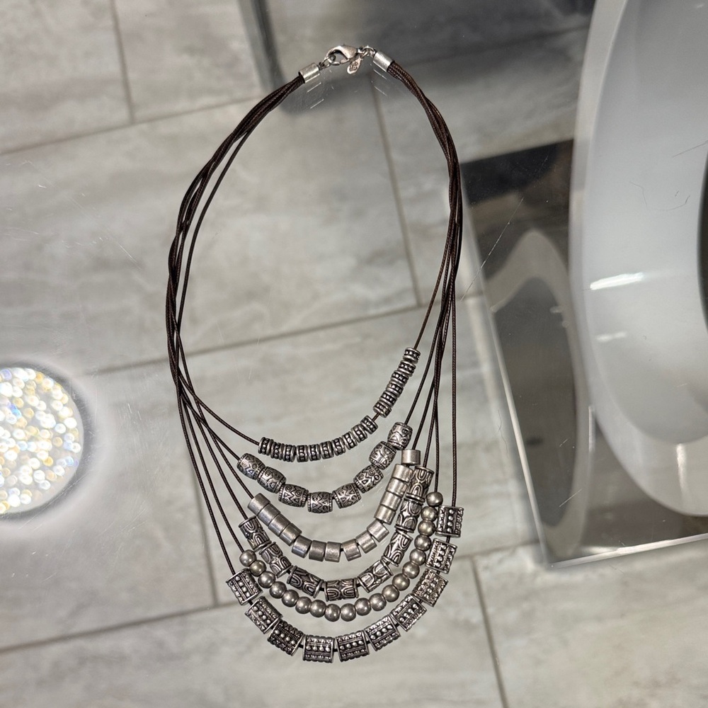 Elegant Silver Multi-Strand Necklace